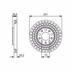 Disque de frein BOSCH 0 986 479 C42 avant, ventilé, à haute teneur en carbone, 1 pièce - Vue supplémentaire 7
