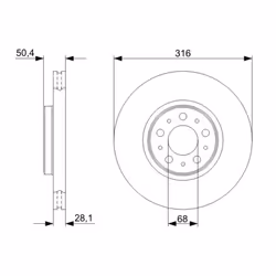 Disque de frein BOSCH 0 986 479 C85 avant, ventilé, à haute teneur en carbone, 1 pièce - Vue supplémentaire 7