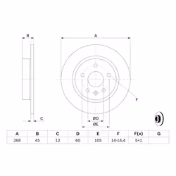 Disque de frein BOSCH 0 986 479 C57 arrière, plein, 1 pièce - Vue supplémentaire 7