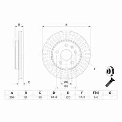 Disque de frein BOSCH 0 986 479 C65 avant, ventilé, 1 pièce - Vue supplémentaire 7