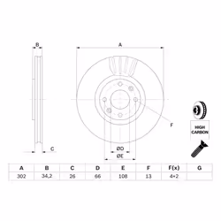 Disque de frein BOSCH 0 986 479 C72 avant, ventilé, à haute teneur en carbone, 1 pièce - Vue supplémentaire 7