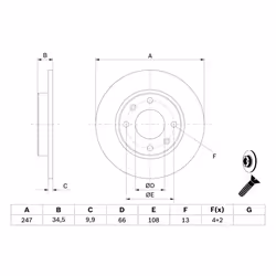 Disque de frein BOSCH 0 986 479 C54 avant, plein, 1 pièce - Vue supplémentaire 7