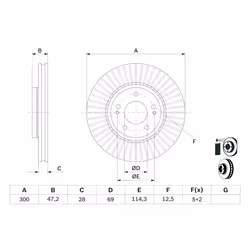 Disque de frein BOSCH 0 986 479 C51 avant, ventilé, à haute teneur en carbone, 1 pièce - Vue supplémentaire 7