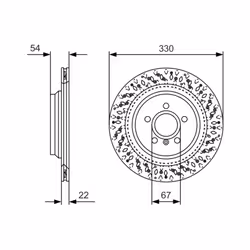 Disque de frein BOSCH 0 986 479 D11 arrière, ventilé, à haute teneur en carbone, 1 pièce - Vue supplémentaire 7