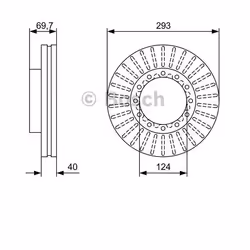 Disque de frein; BOSCH; 293 40 12 144 ventilé, ventilé de l'intérieur huilé; pour FUSO (MITSUBISHI), MITSUBISHI; BD2435, MC89 ...