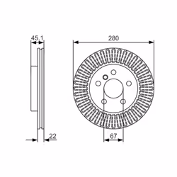 Disque de frein BOSCH 0 986 479 C97 avant, ventilé, à haute teneur en carbone, 1 pièce - Vue supplémentaire 7
