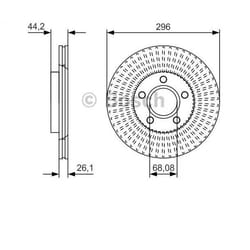 BOSCH Disque de frein NISSAN: Juke 26mm 5 114,3mm ventilé, ventilé de l'intérieur huilé à haute teneur en carbone 0 986 479 D15 BD2436,402061KC1A