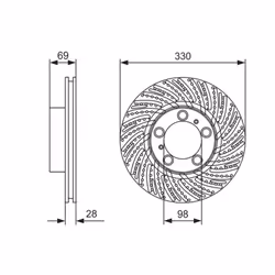 Disque de frein BOSCH 0 986 479 D25 avant, ventilé, à haute teneur en carbone, 1 pièce - Vue supplémentaire 7