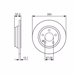 Disque de frein BOSCH 0 986 479 D12 arrière, plein, à haute teneur en carbone, 1 pièce - Vue supplémentaire 7
