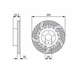 Disque de frein BOSCH 0 986 479 D27 avant, ventilé, à haute teneur en carbone, 1 pièce - Vue supplémentaire 5