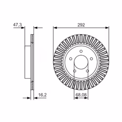 Disque de frein BOSCH 0 986 479 D20 arrière, ventilé, à haute teneur en carbone, 1 pièce - Vue supplémentaire 5