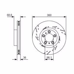 Disque de frein BOSCH 0 986 479 D22 avant, ventilé, rainuré, à haute teneur en carbone, 1 pièce - Vue supplémentaire 7