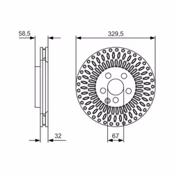 Disque de frein BOSCH 0 986 479 D13 avant, ventilé, à haute teneur en carbone, 1 pièce - Vue supplémentaire 5