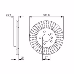Disque de frein BOSCH 0 986 479 C93 avant, ventilé, à haute teneur en carbone, 1 pièce - Vue supplémentaire 7