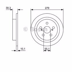 Disque de frein; BOSCH; 279 10,1 5 100 plein, ventilé de l'intérieur huilé; pour LEXUS, TOYOTA; BD2456, E190R02C03550247, 424 ...