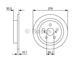 BOSCH Disque de frein LEXUS: CT, TOYOTA: Urban Cruiser 10,1mm 5 100mm plein, ventilé de l'intérieur huilé 0 986 479 D35 BD2456,E190R02C03550247