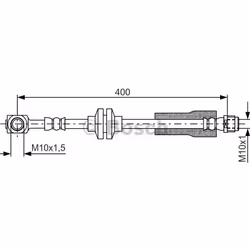 Flexible De Frein; BOSCH; 400; pour OPEL, VAUXHALL, CHEVROLET; BH1687, 13336917, 13399770, 13336917, 13399770