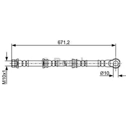 BOSCH 1 987 481 965 Flexible De Frein 660 MITSUBISHI: PAJERO 3, PAJERO 4