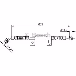 Flexible De Frein; BOSCH; 665; pour KIA; BH1675, 587323E100