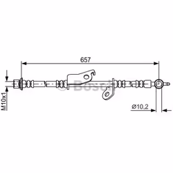 Flexible De Frein; BOSCH; 657; pour TOYOTA; BH1672, 9094702G30, 90947W2027, 9094702E33, 9094702G30