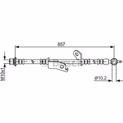 Flexible De Frein; BOSCH; 657; pour TOYOTA; BH1673, 9094702G31, 90947W2028, 9094702E34, 9094702G31