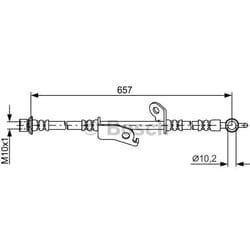 BOSCH 1 987 481 789 Flexible De Frein 657 TOYOTA: Auris 5 portes, Prius Plus