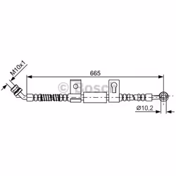 Flexible De Frein; BOSCH; 665; pour KIA; BH1674, 587313E100