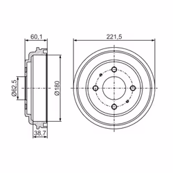 Tambour de frein BOSCH 0 986 477 284 - Vue supplémentaire 7