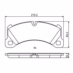Jeu de plaquettes de frein BOSCH 0 986 494 757, avant - Vue supplémentaire 8