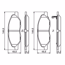 Jeu de plaquettes de frein BOSCH 0 986 494 867, avant - Vue supplémentaire 8