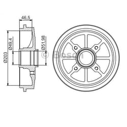 BOSCH 0 986 477 301 Tambours De Frein avec roulement de roue, avec bague ABS 247 Essieu arrière PEUGEOT: 206 3/5 portes, 206 SW