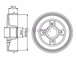 Tambours De Frein; BOSCH; avec roulement de roue, avec bague ABS 234 Essieu arrière; pour NISSAN; 43206AX650