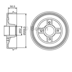 BOSCH 0 986 477 308 Tambours De Frein avec roulement de roue, avec bague ABS 234 Essieu arrière NISSAN: Note I, MICRA 3