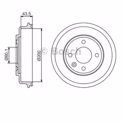 Tambours De Frein; BOSCH; 244 Essieu arrière; pour CHEVROLET; 96853514