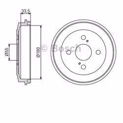 Tambours De Frein; BOSCH; 220 Essieu arrière; pour TOYOTA, DAIHATSU, SUBARU; 42431B1020, 42431B1011, 42431B1020000, 42431B102 ...