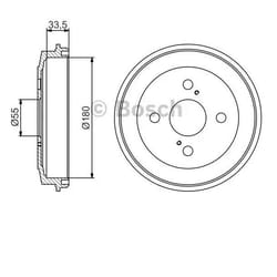 BOSCH 0 986 477 315 Tambours De Frein 220 Essieu arrière