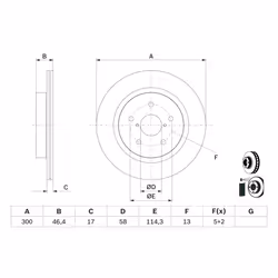 Disque de frein BOSCH 0 986 479 D64 arrière, ventilé, 1 pièce