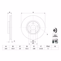 Disque de frein BOSCH 0 986 479 D44 avant, ventilé, à haute teneur en carbone, 1 pièce - Vue supplémentaire 7