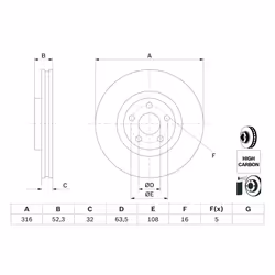 Disque de frein BOSCH 0 986 479 D48 avant, ventilé, à haute teneur en carbone, 1 pièce - Vue supplémentaire 7