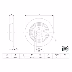 Disque de frein BOSCH 0 986 479 D47 arrière, plein, à haute teneur en carbone, 1 pièce - Vue supplémentaire 7