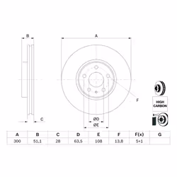 Disque de frein BOSCH 0 986 479 D85 avant, ventilé, à haute teneur en carbone, 1 pièce - Vue supplémentaire 7