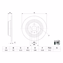 Disque de frein BOSCH 0 986 479 D86 arrière, plein, 1 pièce - Vue supplémentaire 7