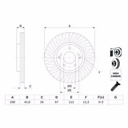 Disque de frein BOSCH 0 986 479 E36 avant, ventilé, à haute teneur en carbone, 1 pièce - Vue supplémentaire 7