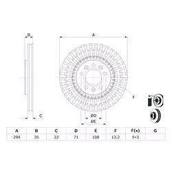 Disque de frein BOSCH 0 986 479 E32 arrière, ventilé, 1 pièce - Vue supplémentaire 7