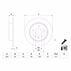Disque de frein BOSCH 0 986 479 D89 arrière, plein, 1 pièce - Vue supplémentaire 5