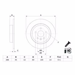Disque de frein BOSCH 0 986 479 D90 arrière, plein, 1 pièce - Vue supplémentaire 5