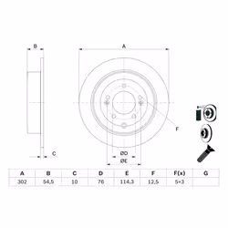 Disque de frein BOSCH 0 986 479 E43 arrière, plein, 1 pièce - Vue supplémentaire 5