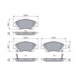 Jeu de plaquettes de frein BOSCH 0 986 494 896, avant - Vue supplémentaire 7