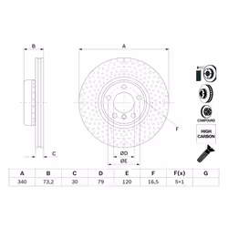 Disque de frein BOSCH 0 986 479 E11 avant, ventilé, à haute teneur en carbone, 1 pièce - Vue supplémentaire 5