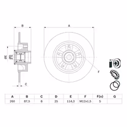 Disque de frein BOSCH 0 986 479 E79 arrière, plein, 1 pièce